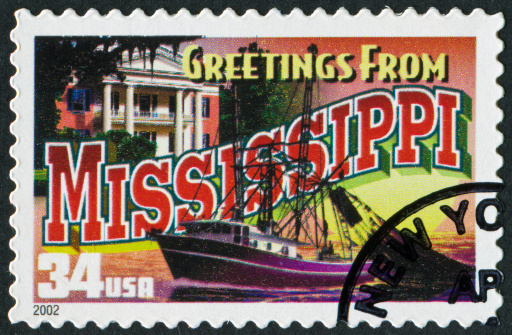 Cancelled Stamp From The United States Featuring The State Of Mississippi