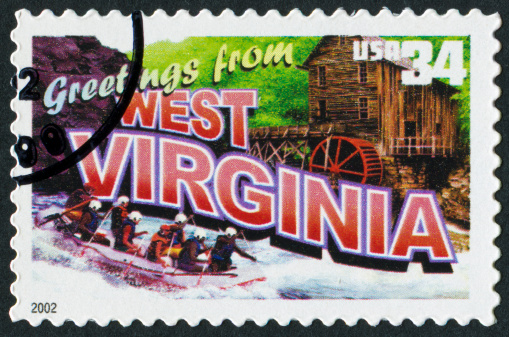 Cancelled Stamp From The United States Featuring The State Of West Virginia