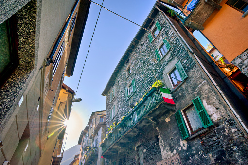 Italian rustic alley, Brienno, Lake Como.