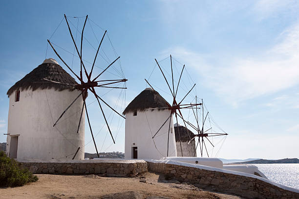 istock Traditional Greek windmills on Mykonos 184837430