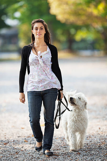 istock Young woman with her dog 184837698