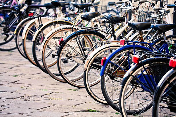 Bike parking along the street