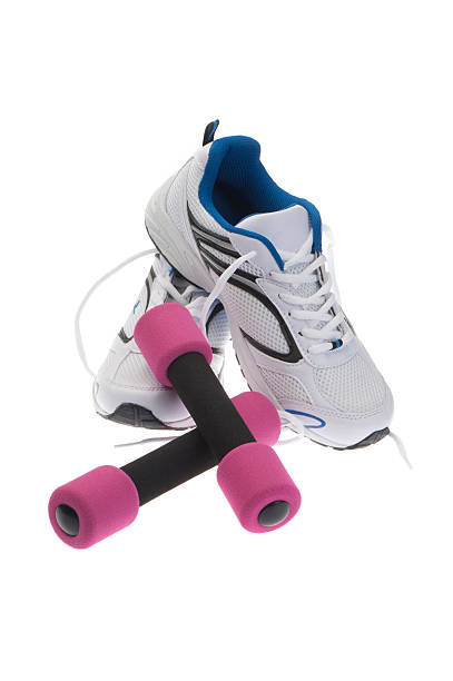 istock Sport shoes and dumbbells 184838122