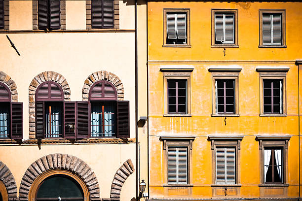 Old Residential Facades in Firenze, Italy