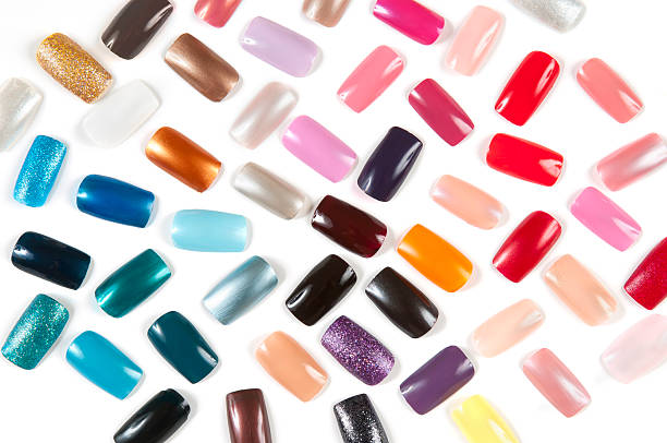 Colorful Artificial nails stock photo