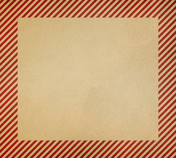 istock recycled paper with red stripe border 184838456