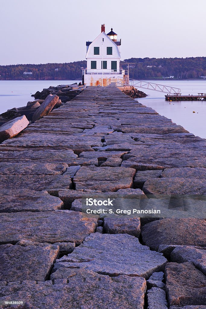 Rockland Breakwater Lighthouse - Lizenzfrei Rockland - Maine Stock-Foto