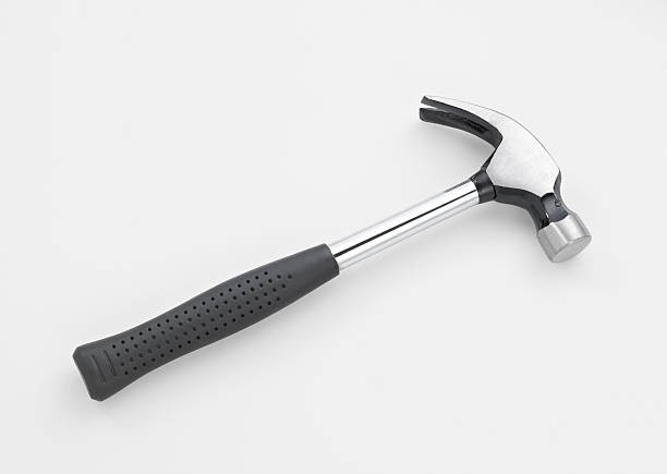 istock Steel claw hammer with rubber handle on white background 184838601