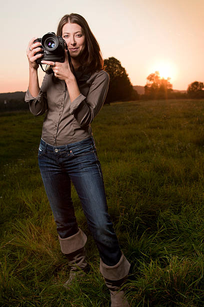 istock Female photographer in sunset 184838670