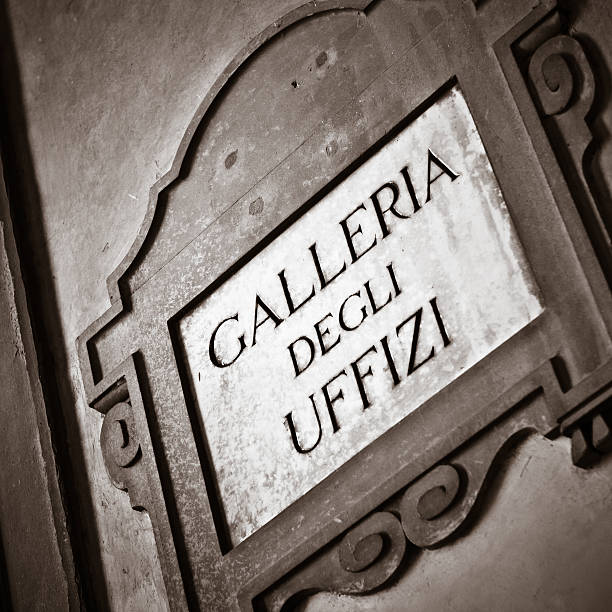 istock Uffizi Stone Sign Gallery, Florence 184838737