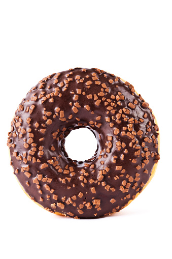 istock Chocolate covered donut with nuts 184838738