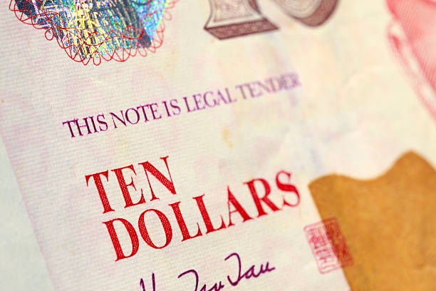 istock Ten dollar bill, Singapore 184839302