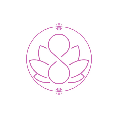 Infinity Lotus Yoga Logo Icon symbol Design Symbol Template Flat Style Vector