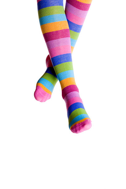 calze autoreggenti - sock wool multi colored isolated foto e immagini stock