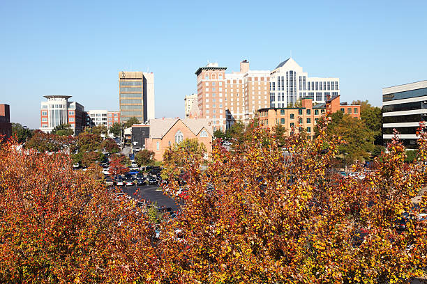 가을 그린빌 - greenville south carolina south carolina office building skyscraper 뉴스 사진 이미지