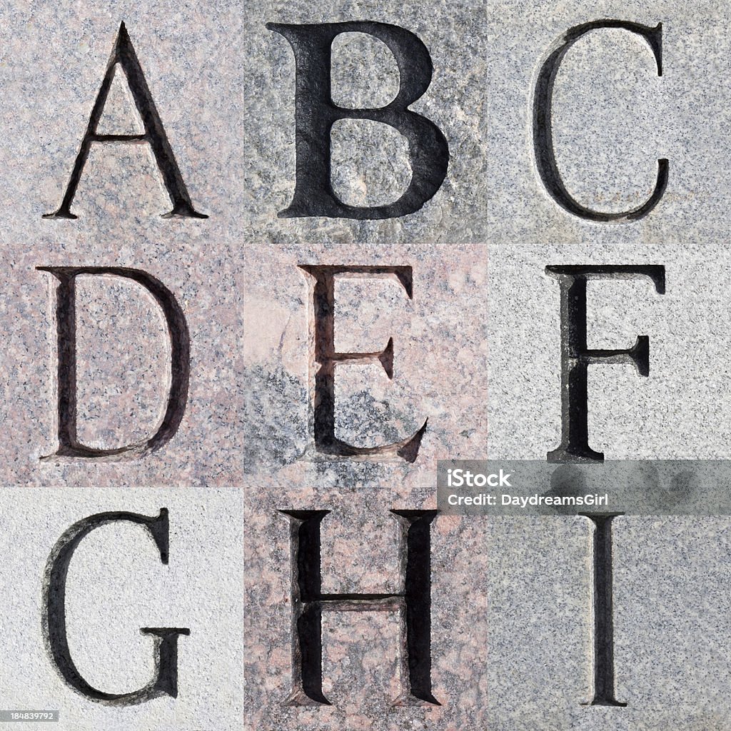 Pierre gravée Alphabet Series - Photo de Gravure libre de droits