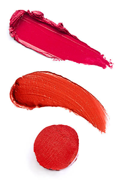 three red lipstick smeared - lipstick bildbanksfoton och bilder