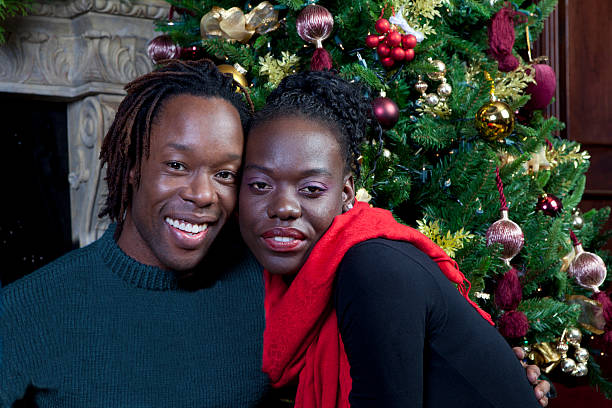 istock Christmas Couple Smiling 184840416