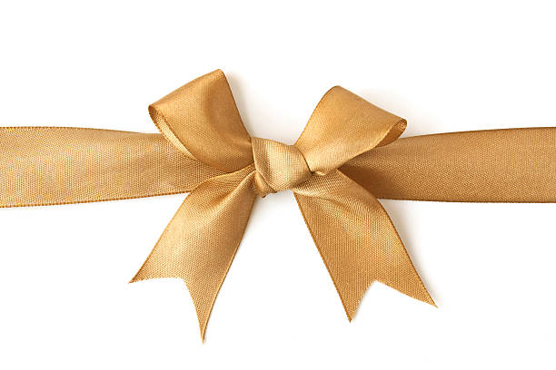 золотой bow - подарок дня рождения стоковые фото и изображения