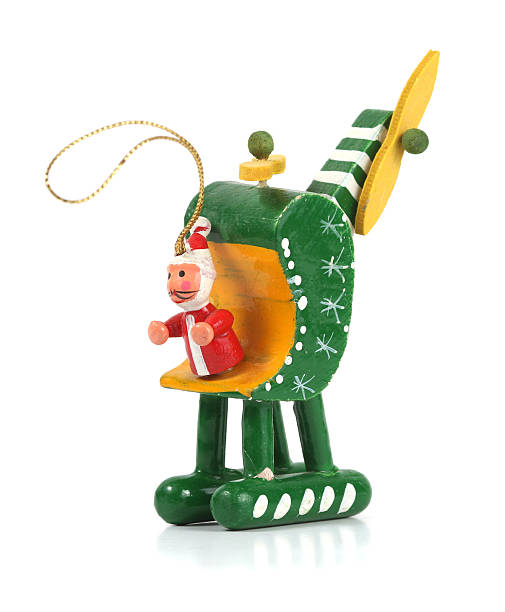 istock Wooden Helicopter Christmas Ornament on white. 184840707