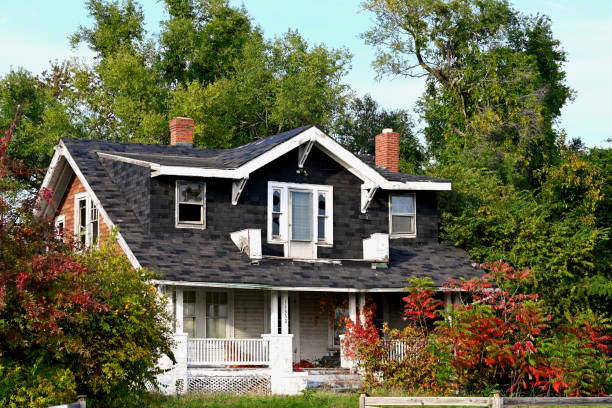 ветхий и пустой дом, фэрфакс, вирджиния (сша) - screen door door porch house стоковые фото и изображения