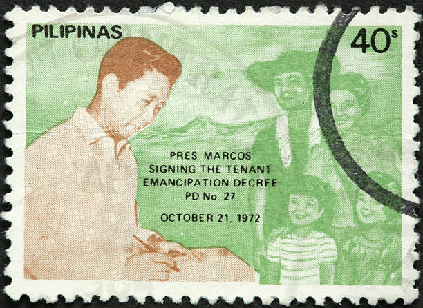 istock President Marcos on an old Philippine stamp 184842509