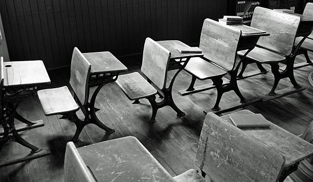 istock Vintage Classroom Desks and Texts 184842557