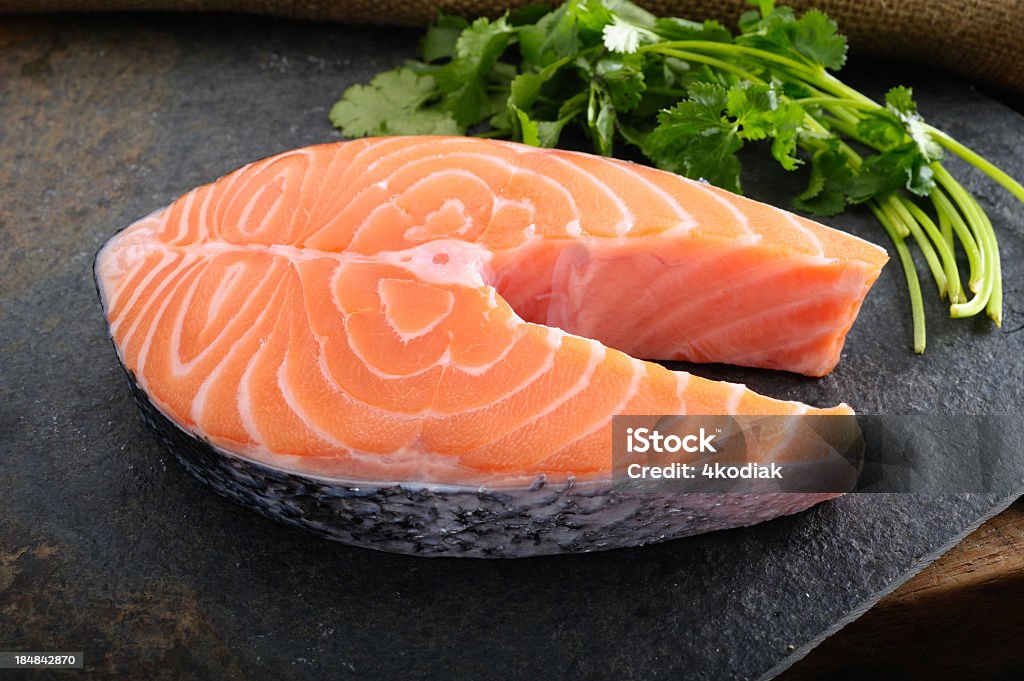 Salmon Steak - Lizenzfrei Fische und Meeresfrüchte Stock-Foto