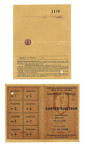 istock Old French electoral card, Aix-les-Bains 184842943