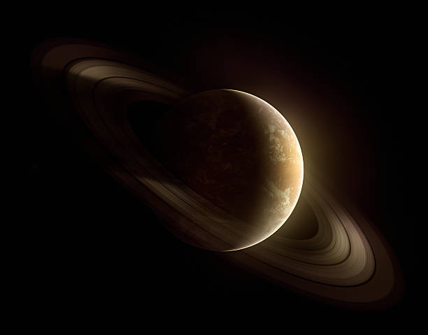 suturn - solar system planet dark illuminated zdjęcia i obrazy z banku zdjęć
