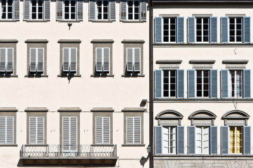 Residential facades in Firenze (Tuscany, Italy).