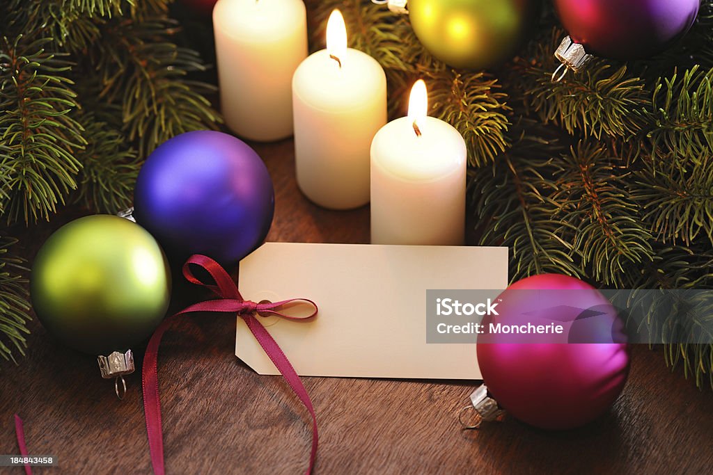 Decoração de Natal com vazio etiqueta - Foto de stock de Alumínio royalty-free