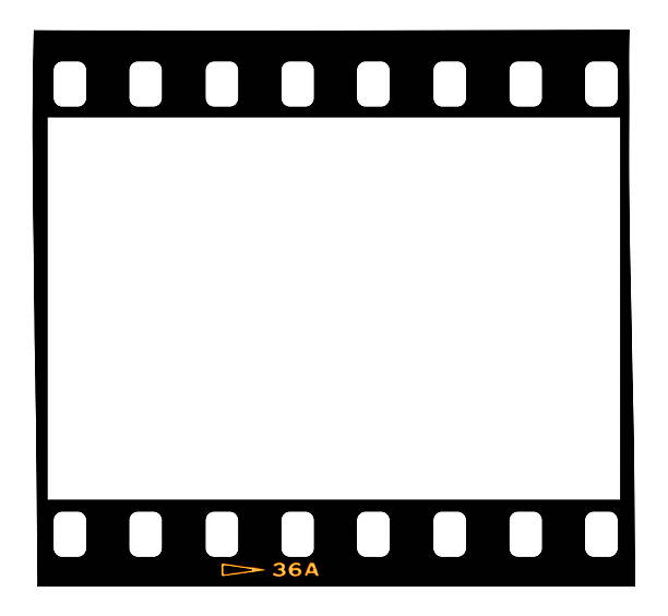 Slide film frame on white A single frame of 35 mm colour slide film - numbered 36A, with unevenly cut left and right edges - isolated on white. black border photos stock pictures, royalty-free photos & images