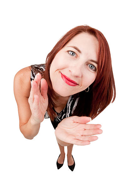 istock Fisheye Woman Clapping 184843560