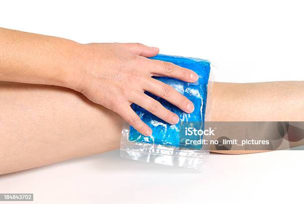 Gel Pack On Knee Stock Photo - Download Image Now - Adult, Cold And Flu, Cold Temperature