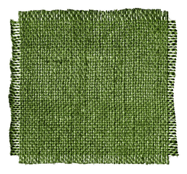 Piece of Burlap Texture isolated on white background.