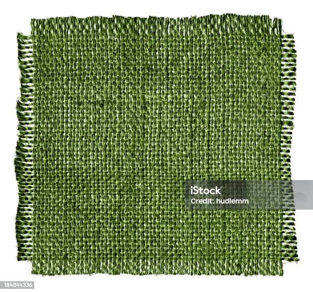 Piece Of Burlap Isolated On White Background Stock Photo - Download Image Now - At The Edge Of, Green Color, Burlap