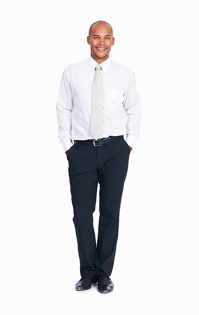 istock Smiling business man with hands in pockets 184845231