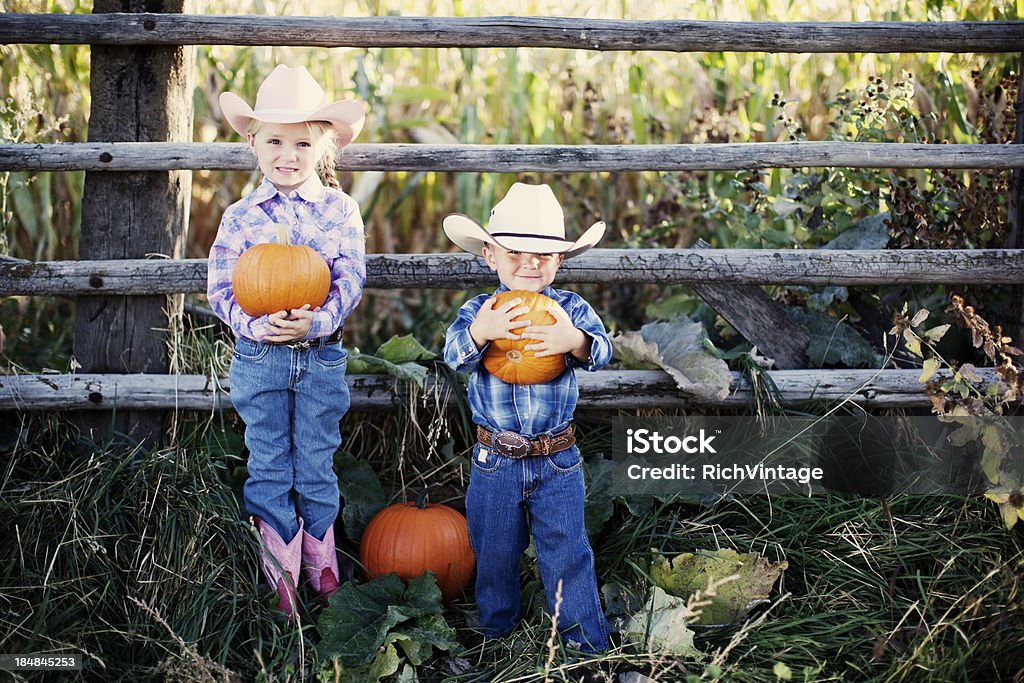 Cowboy colheita de outono - Foto de stock de Labirinto no milheiral royalty-free