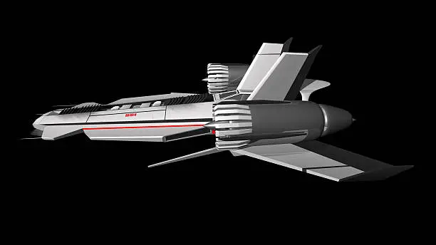 Sideview of an spaceship.Different perspective are available.Rendering with maye 6.5