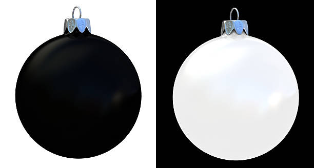 istock Black and White Christmas Balls Isolated 184846053