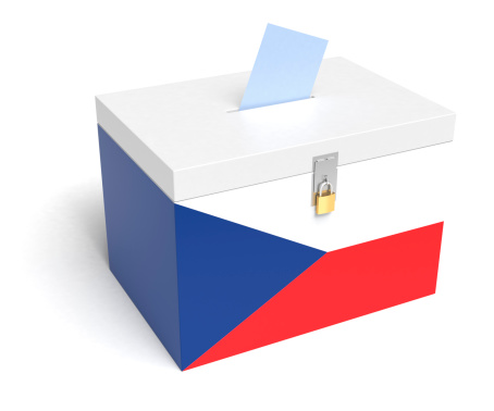 Czech Flag Ballot Box. 3D Rendering.