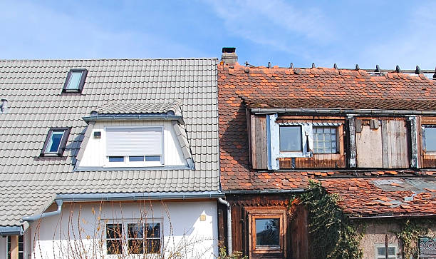 melhoria home-modernisierung vorher nachher - home addition house residential structure improvement - fotografias e filmes do acervo