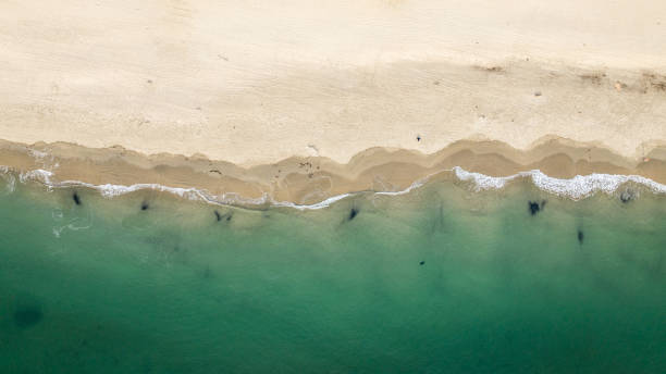 サンタバーバラのビーチ - santa barbara county above aerial view scenics ストックフォトと画像