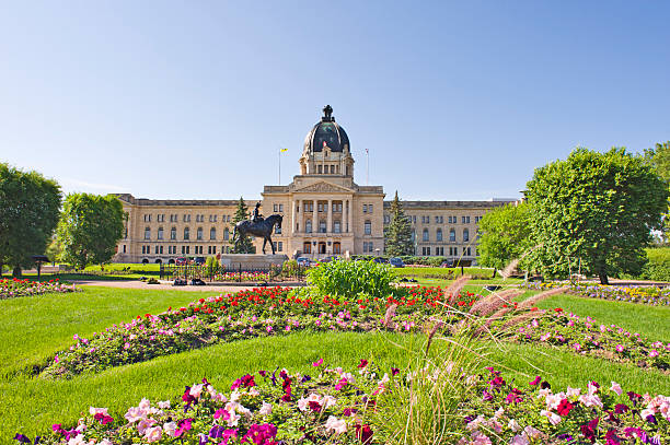 Saskatchewan Legislative building and grounds, Regina Canada stock photo