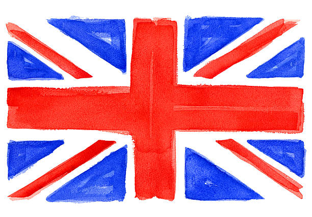 UK flag watercolor vector art illustration