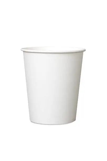 White Paper  Cup Isolated With Clipping Path
