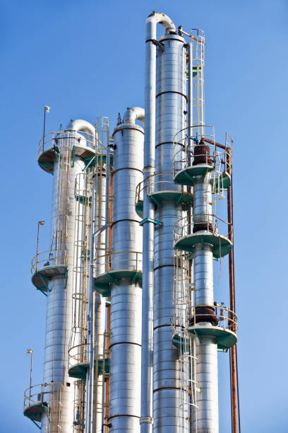 istock Industrial distillation towers 184848473