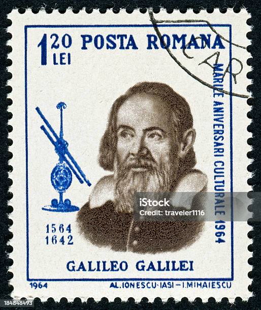 갈릴레오 갈릴레이 스템프 갈릴레오 갈릴레이에 대한 스톡 사진 및 기타 이미지 - 갈릴레오 갈릴레이, 검정색 배경, 과학