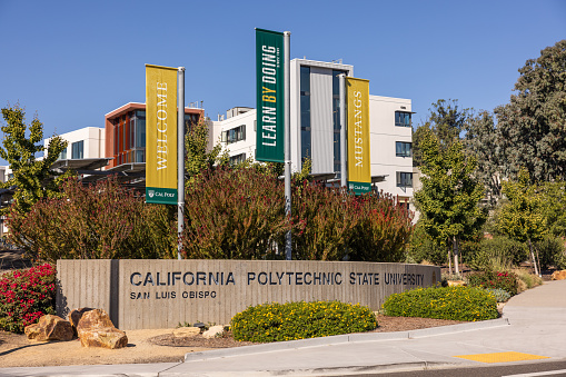 San Luis Obispo California, USA - 11-10-2023: California Polytechnic State University at San Luis Obispo known simply as \